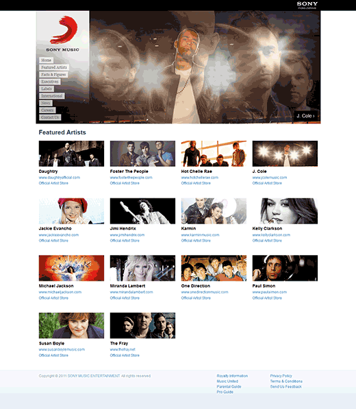 Sony Music Entertainment Screenshot